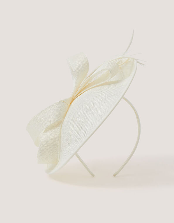 Lynelle Bow Disc Fascinator, Ivory (IVORY), large
