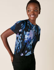 Mason Blur Print Top, Blue (BLUE), large