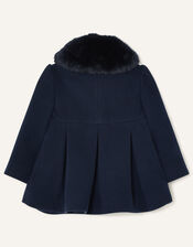 Baby Velvet Bow Swing Coat, Blue (NAVY), large