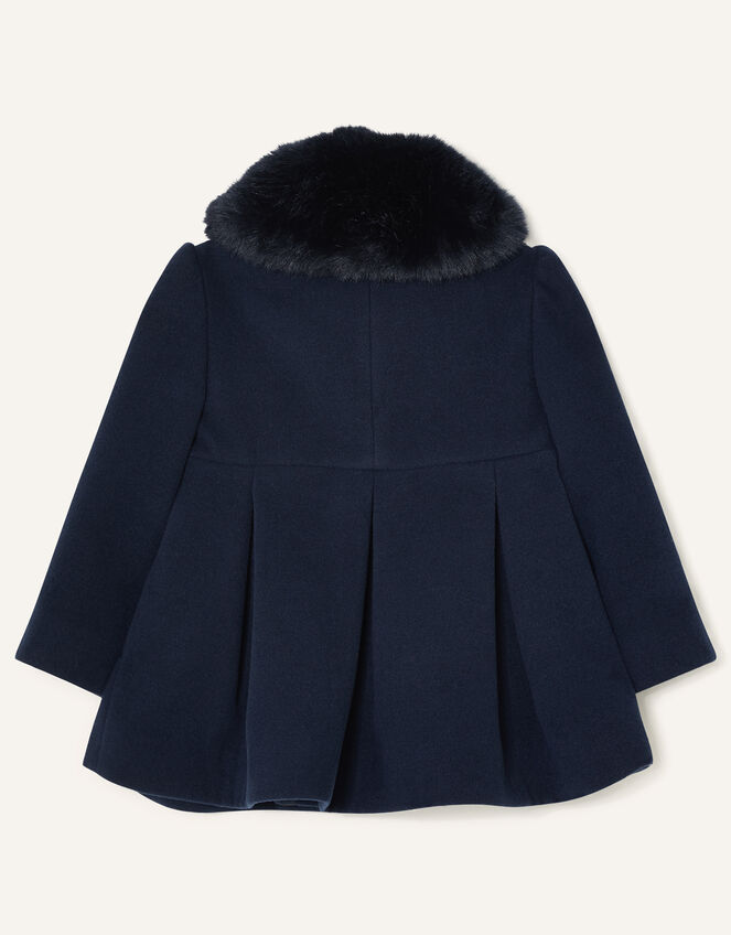 Baby Velvet Bow Swing Coat, Blue (NAVY), large