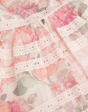Baby Kelis Floral Broderie Trim Dress, Pink (PINK), large