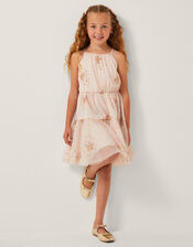 Tilly Sequin Tiered Party Dress, Pink (PINK), large