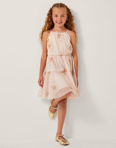 Tilly Sequin Tiered Party Dress, Pink (PINK), large