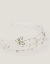 Butterfly Embellished Wire Headband, , large