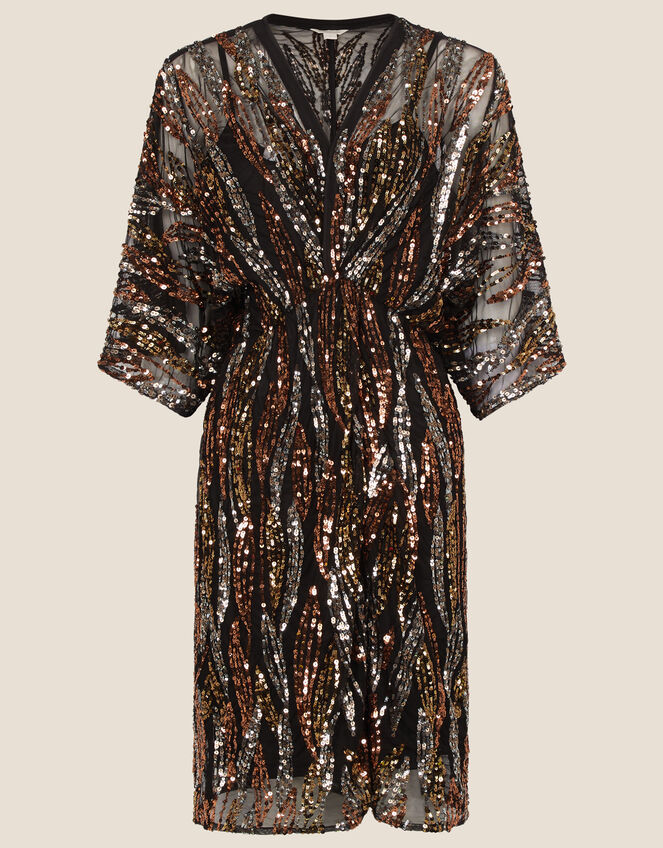Sloane Embellished Twist Dress, Black (BLACK), large