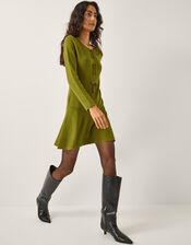 Bayle Bow Knit Mini Dress, Green (GREEN), large