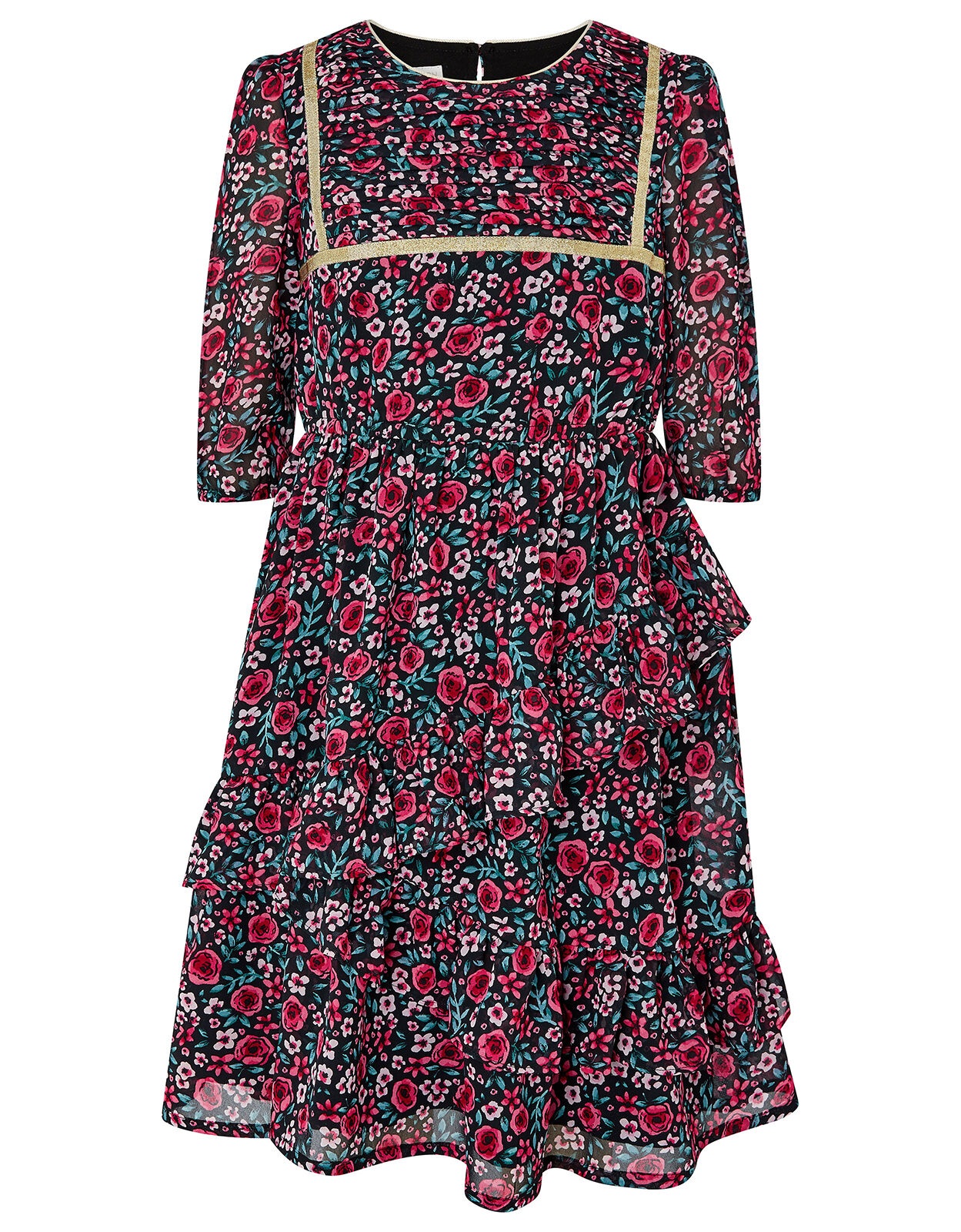 Ditsy Rose Dress in Recycled Fabric Red Girls Dresses Monsoon