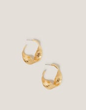 Large Textured Twist Hoop Earrings, , large