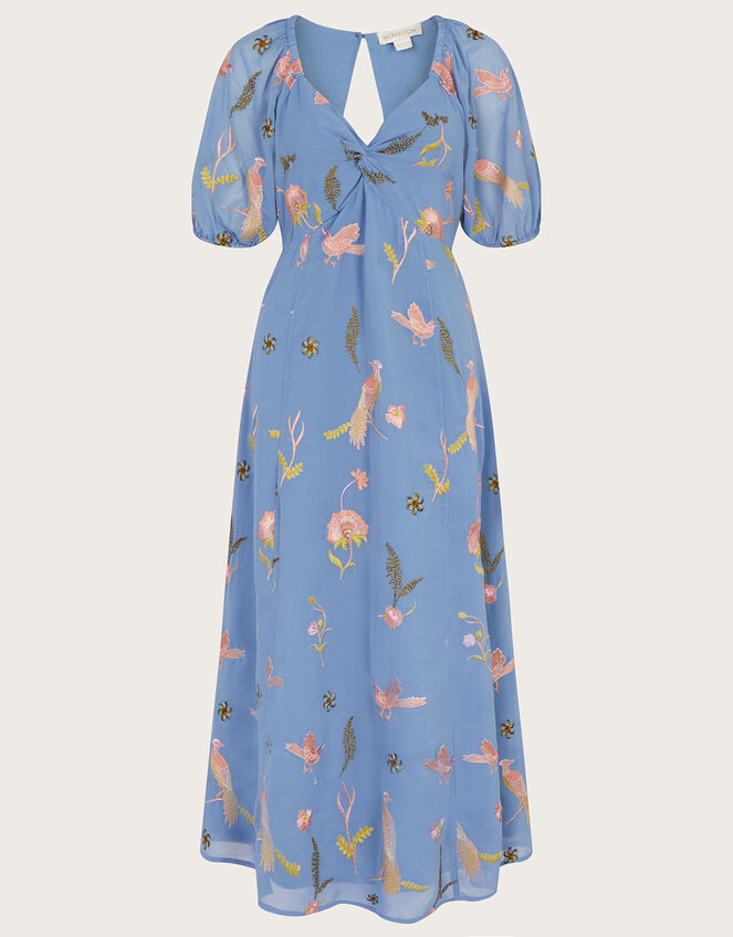 Dani Embroidered Midi Dress , Blue (BLUE), large