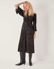 Deyla Sparkle Devoré Jersey Midi Dress, Black (BLACK), large