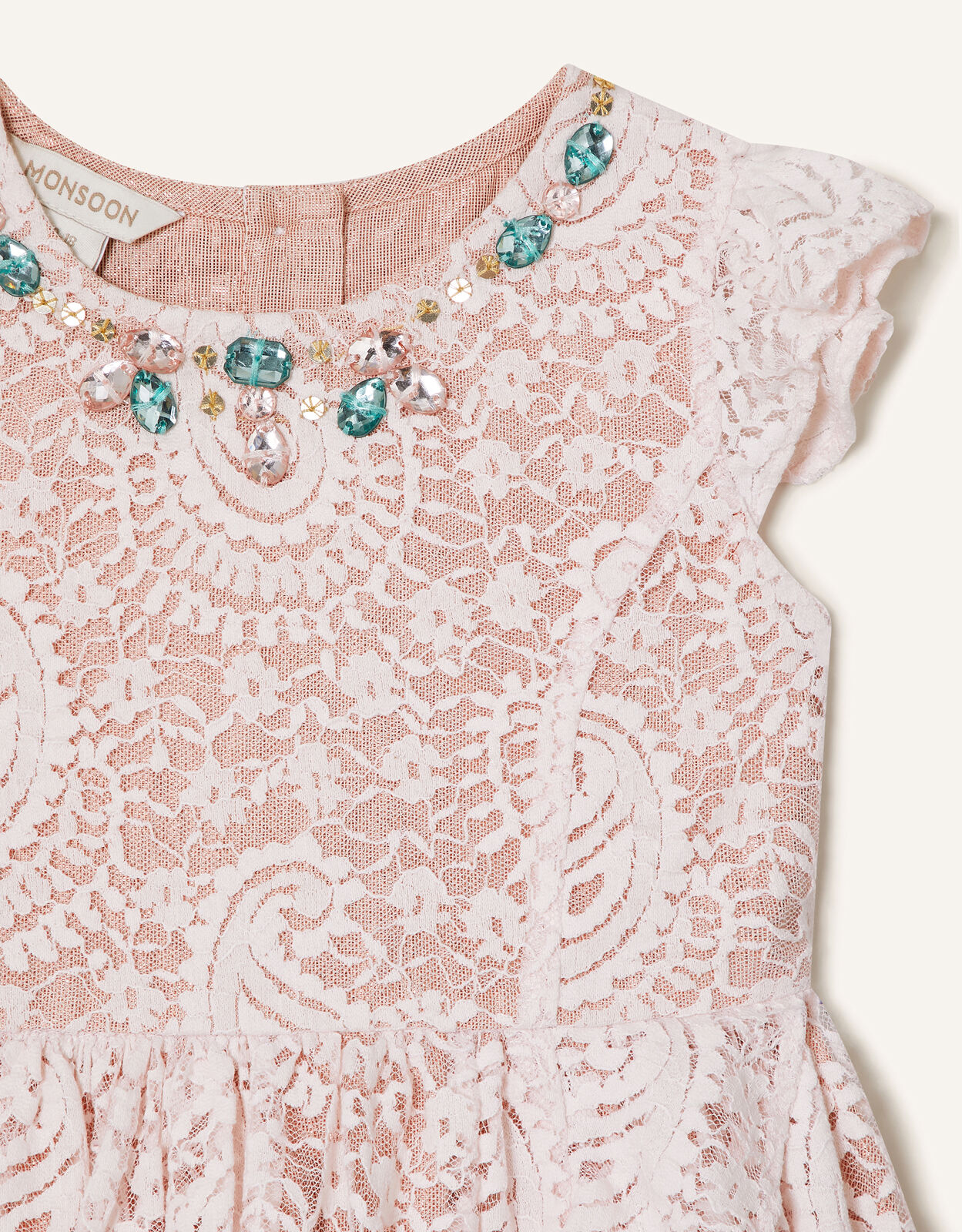 Monsoon pink lace dress cheap