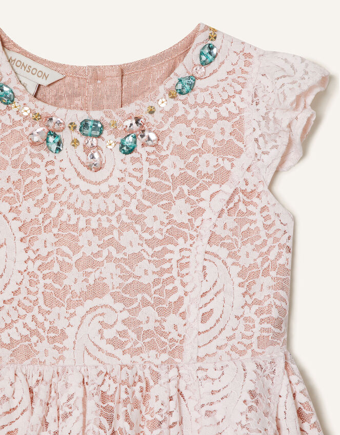 Baby Lace Ruffle Dress, Pink (PINK), large