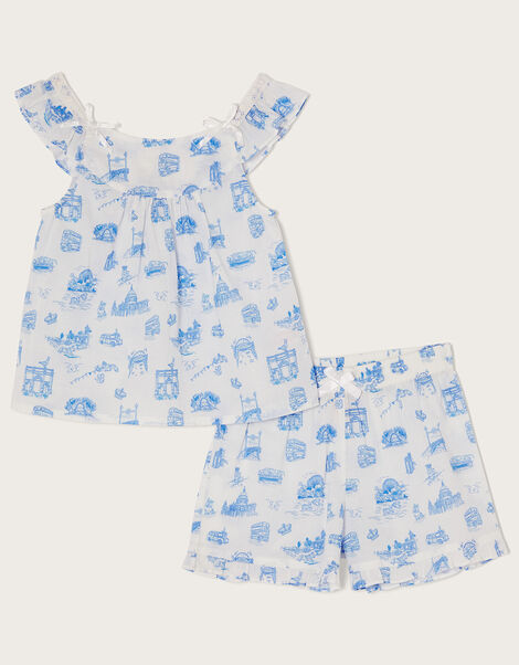 London Print Summer Short Pyjama Set, Ivory (IVORY), large
