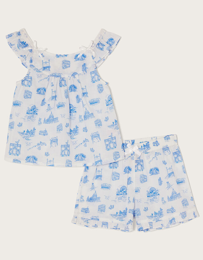 London Print Summer Short Pyjama Set, Ivory (IVORY), large
