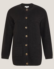 Bella Braid Pocket Cardigan, Black (BLACK), large
