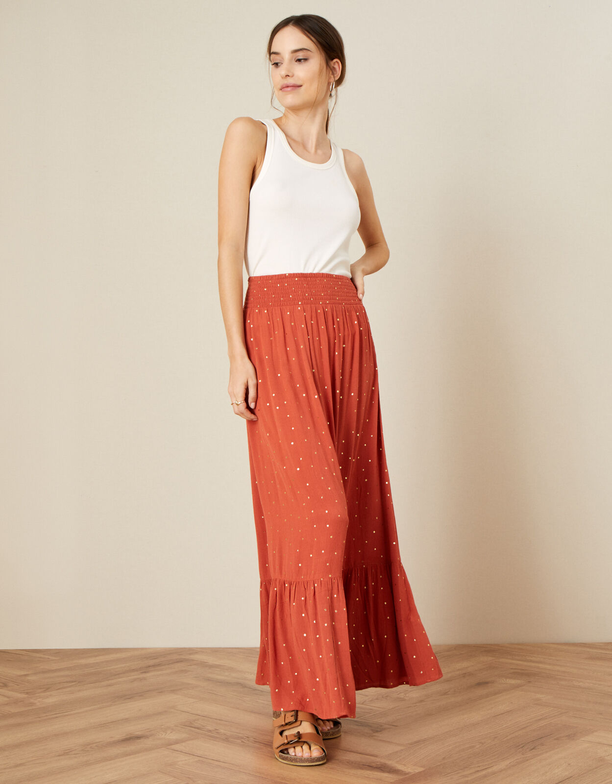 Monsoon red shop maxi skirt