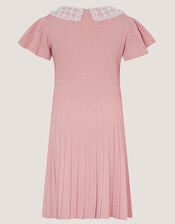 Maude Pearl Collar Knitted Dress, Pink (PALE PINK), large