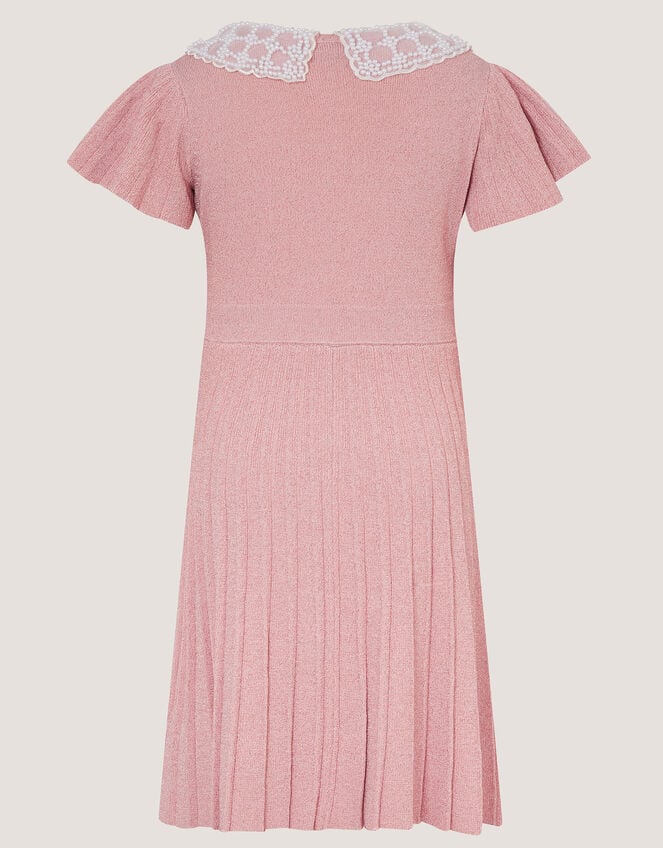 Maude Pearl Collar Knitted Dress, Pink (PALE PINK), large