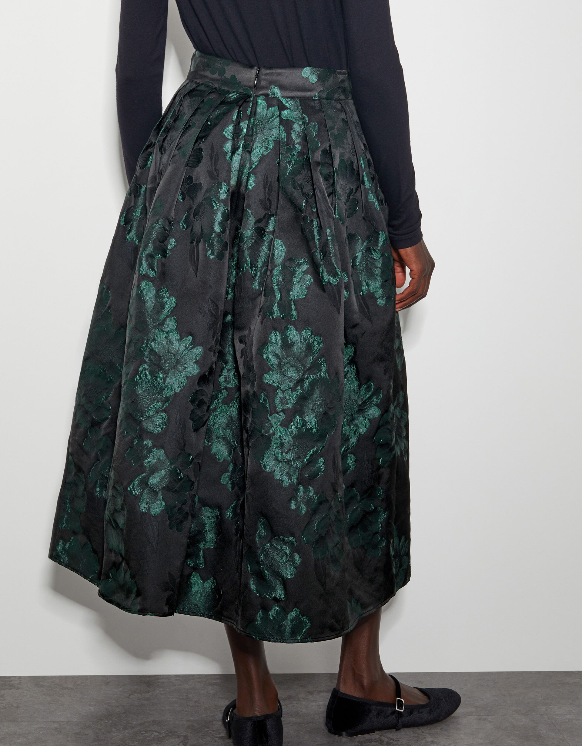 Julie Jacquard Skirt Green