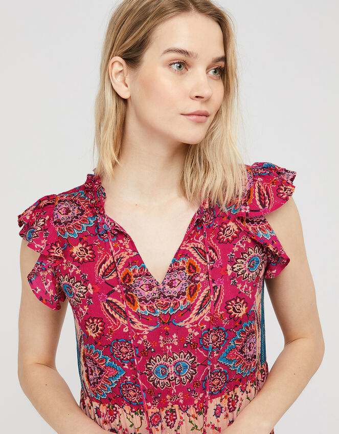 Tamalia Printed Maxi Dress LENZING™ ECOVERO™, Pink (PINK), large
