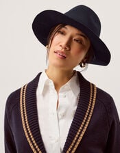 Drew Wool Fedora Hat, Blue (NAVY), large