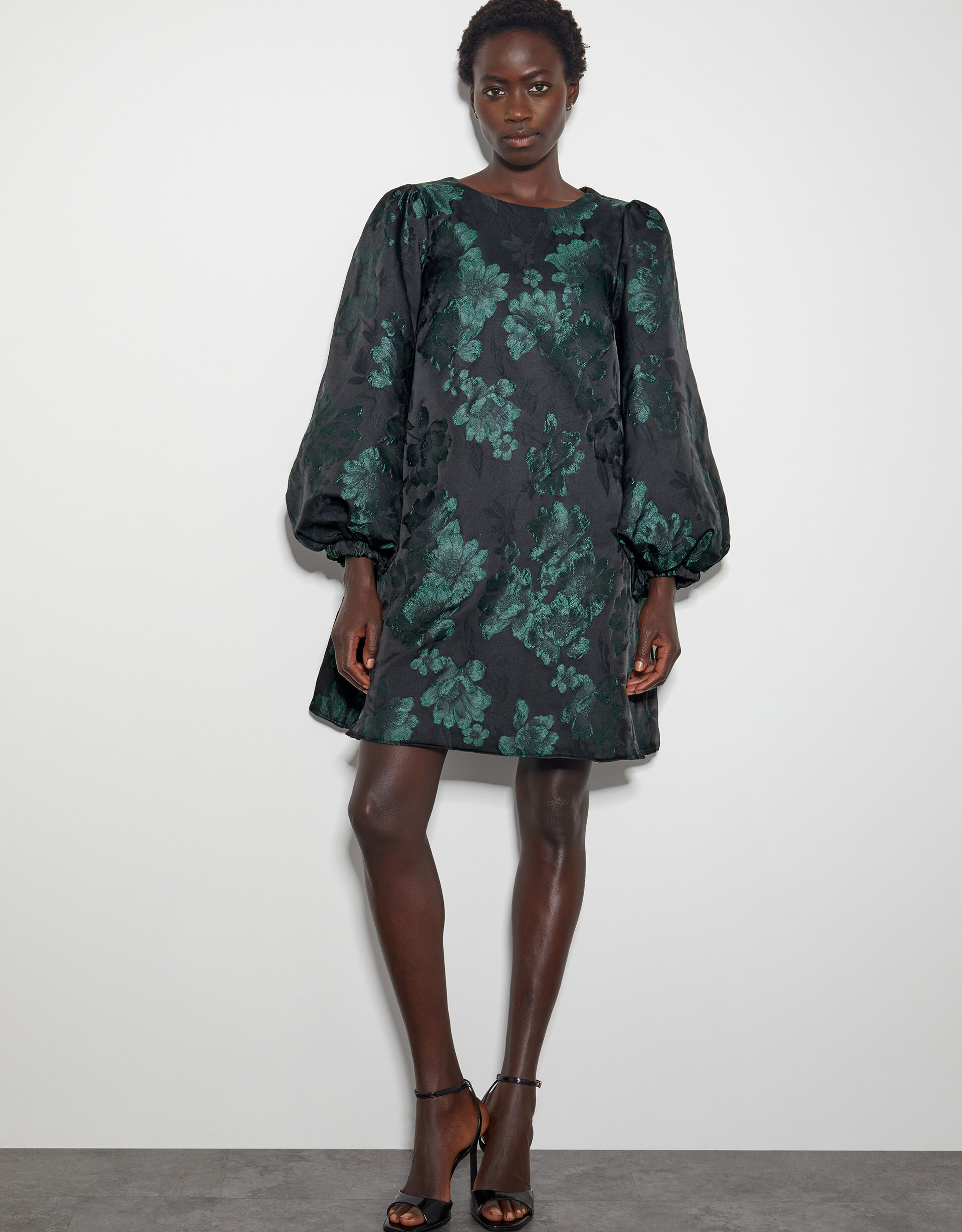 Julie Jacquard Mini Dress Green | Evening Dresses | Monsoon US.