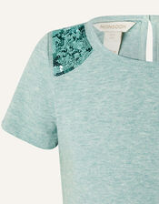 Sequin Shoulder Top, Green (MINT), large