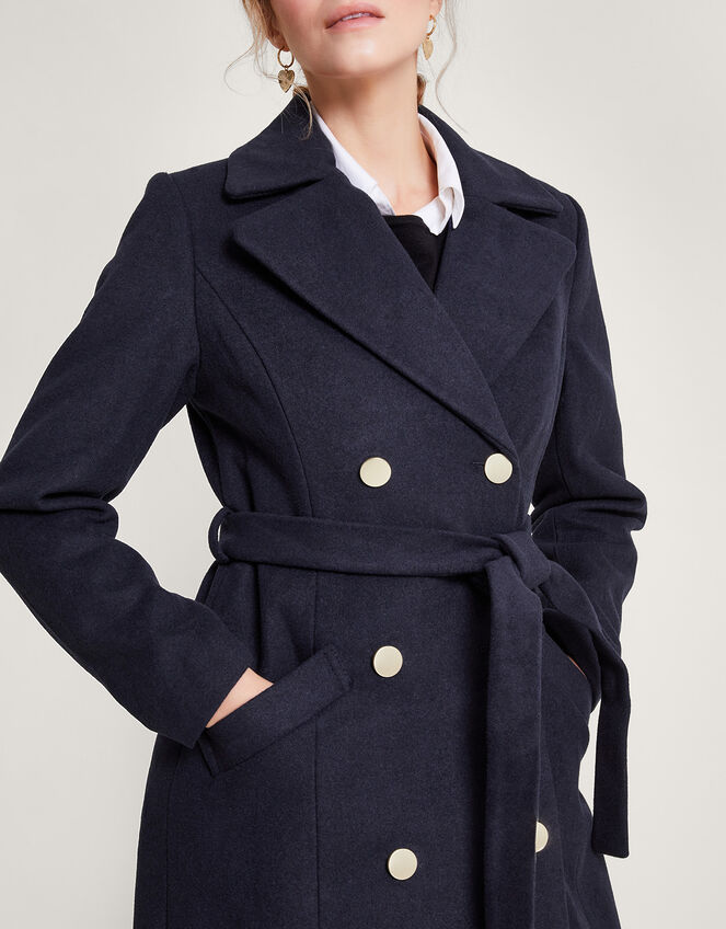 Belted blue Trench Coat