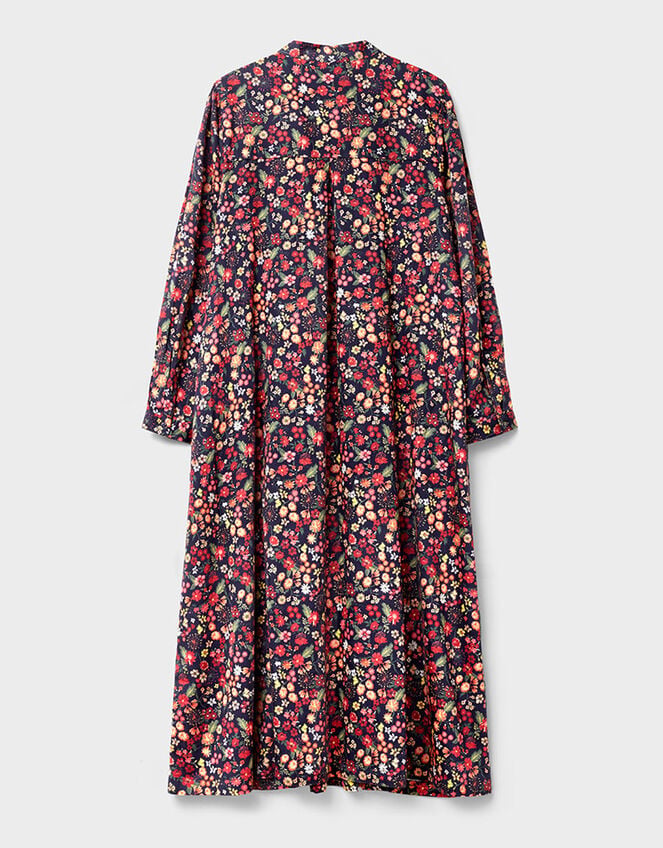 East Mariel Floral Print Cotton Midi Dress, Multi (MULTI), large