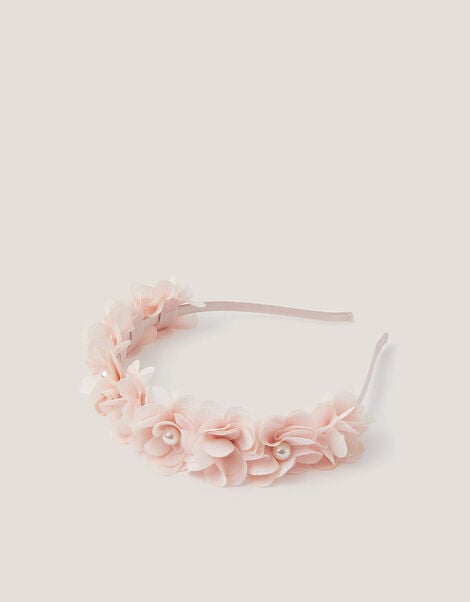 Corsage Floral Pearl Headband, Pink (PINK), large