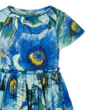 Carmen Poppy Dress, Blue (BLUE), large