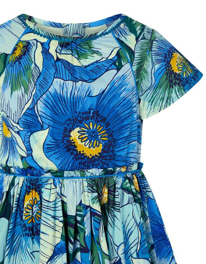 Carmen Poppy Dress, Blue (BLUE), large