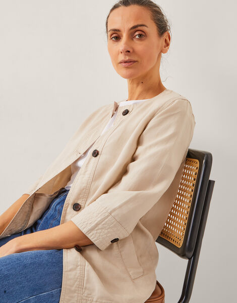 Dana Button Through Jacket, Natural (NATURAL), large
