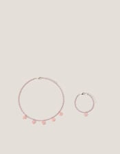 Flower Pearl Necklace & Bracelet Set, , large