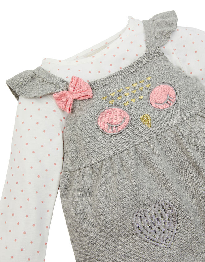 Newborn Baby Owl Knit Dress and Top Set, Grey (GREY), large