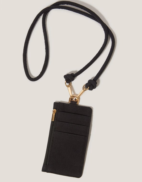 Card Holder Lanyard, Black (BLACK), large