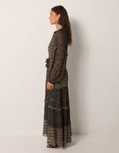 Maison Hotel Eulalia Mix Floral Midi Dress, Black (BLACK), large