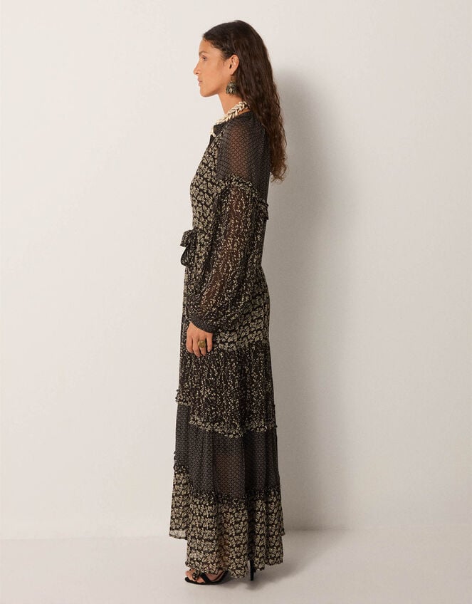 Maison Hotel Eulalia Mix Floral Midi Dress, Black (BLACK), large