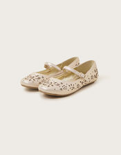 Cutwork Ballet Flats, Gold (GOLD), large