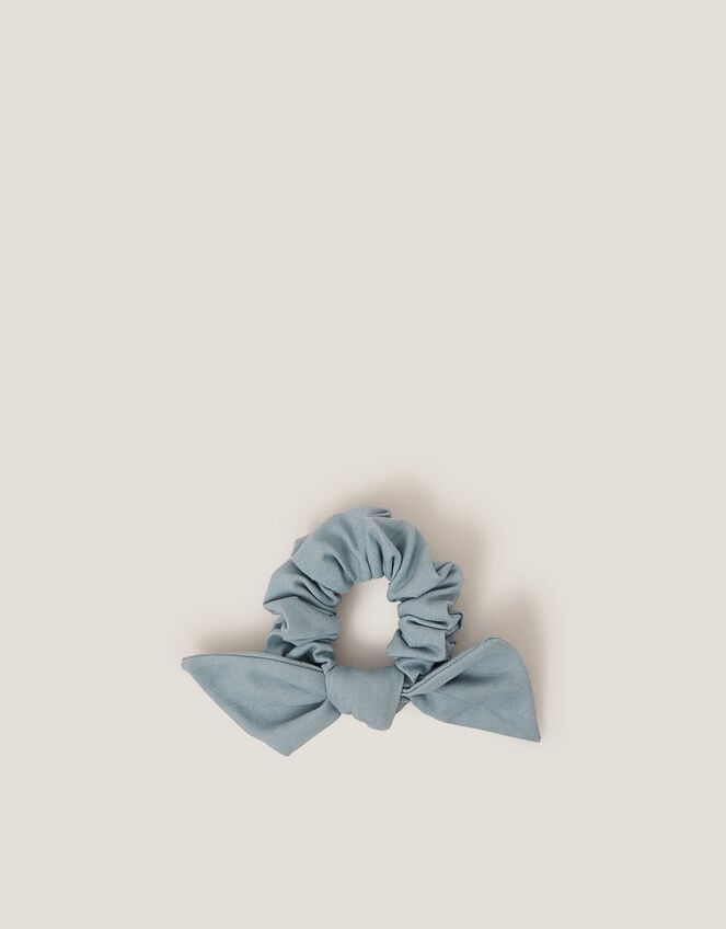 Denim Bow Hair Scrunchie, , large