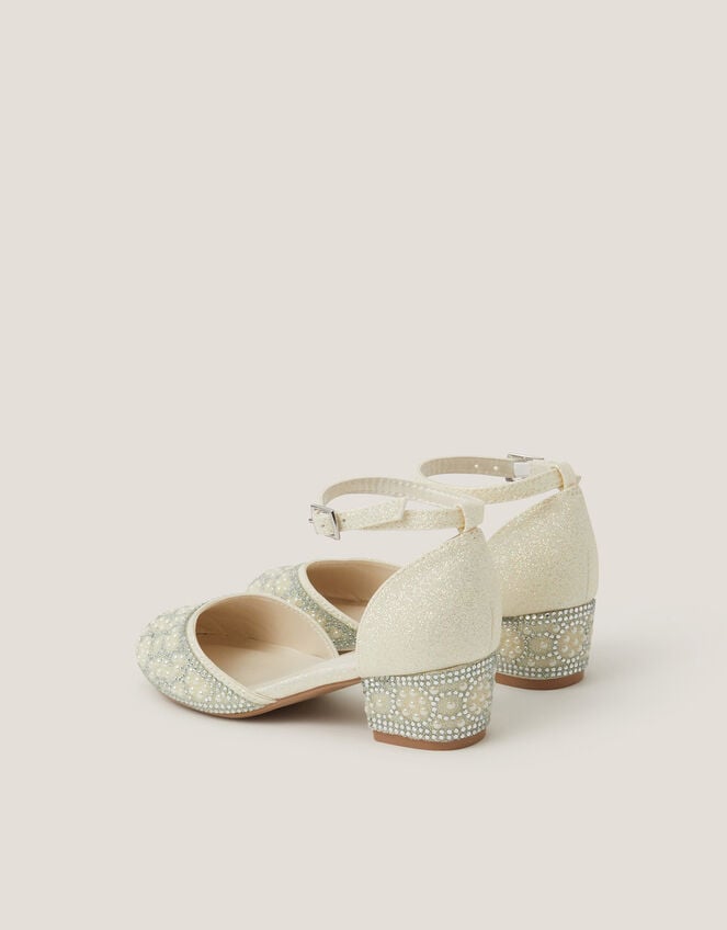 Glitter Embellished Two Part Heels, Ivory (IVORY), large