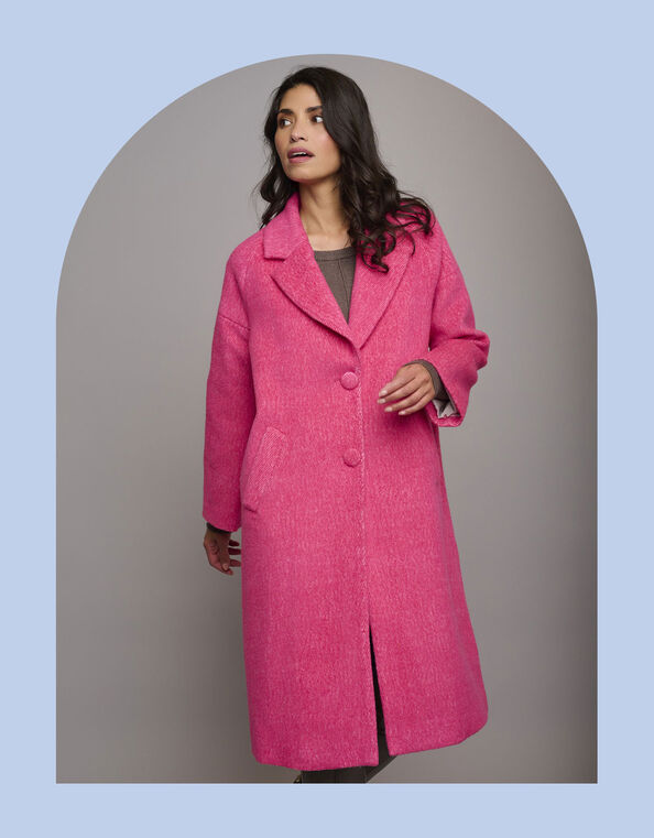 Rino and Pelle Single-Breasted Coat, Pink (PINK), large