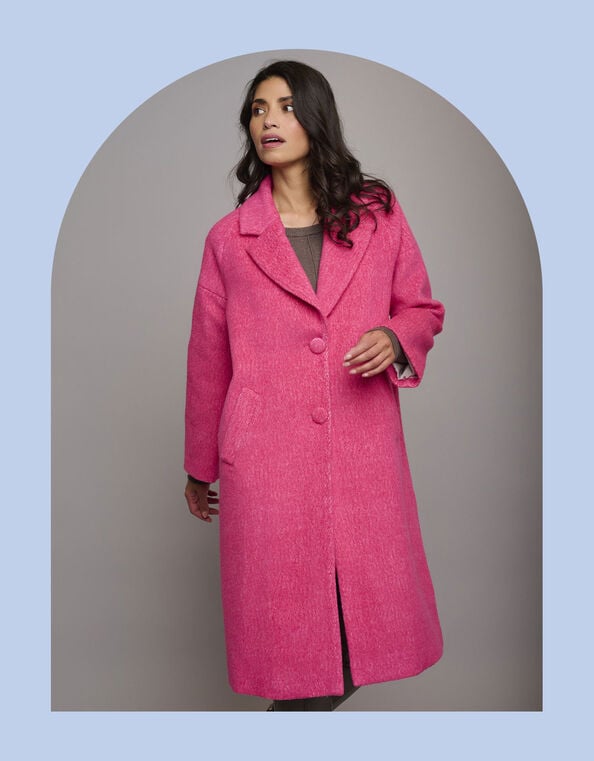 Rino and Pelle Single-Breasted Coat, Pink (PINK), large