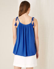 Embroidered Cami Top in LENZING™ ECOVERO™ , Blue (BLUE), large