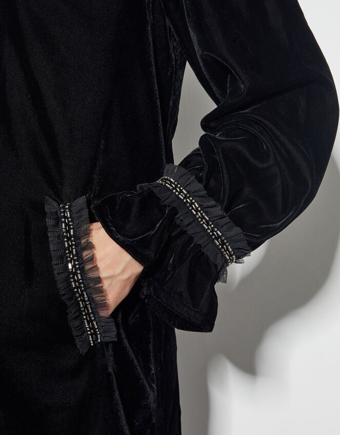 Beatrix Velvet Mini Dress, Black (BLACK), large