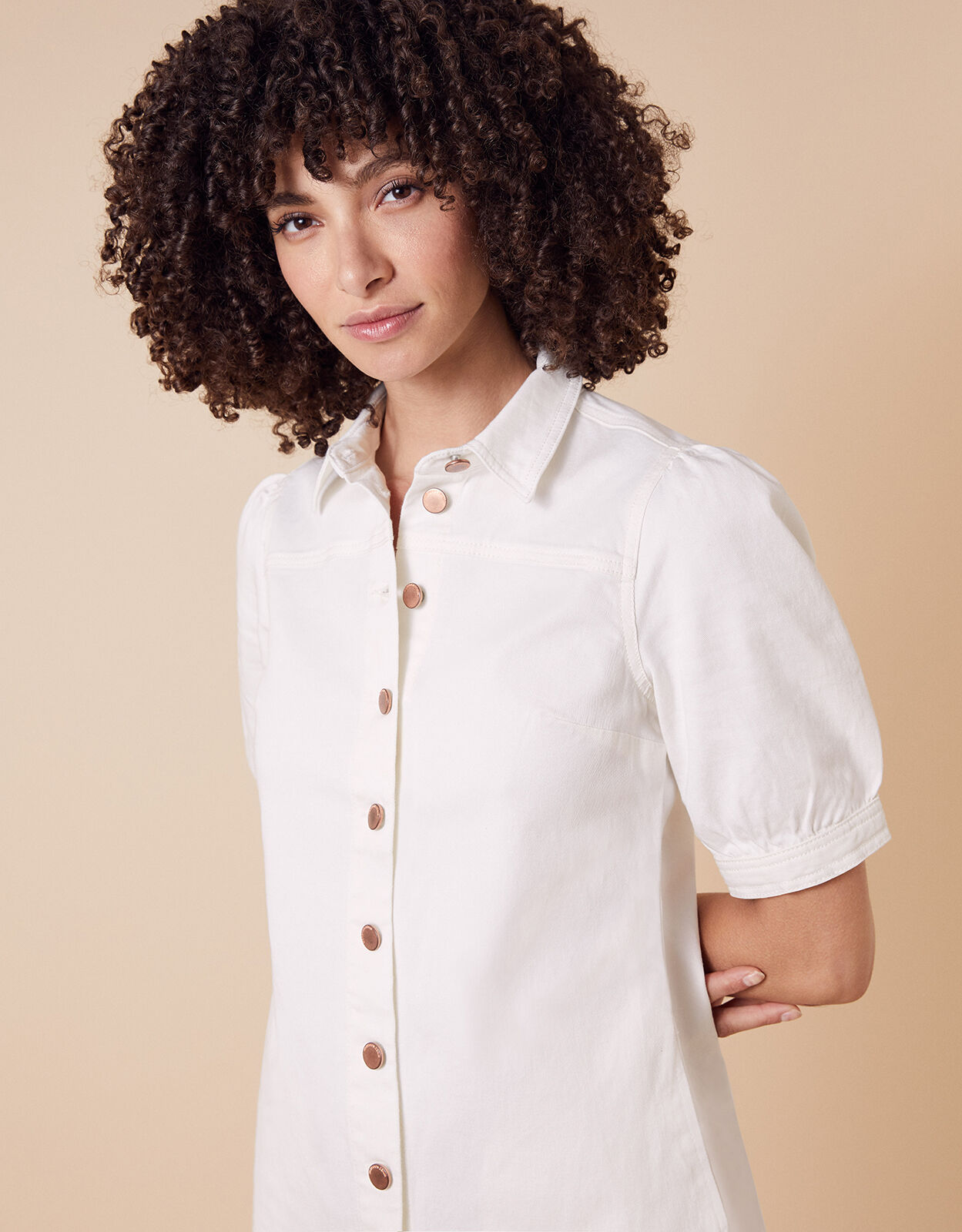 Monsoon white deals denim dress