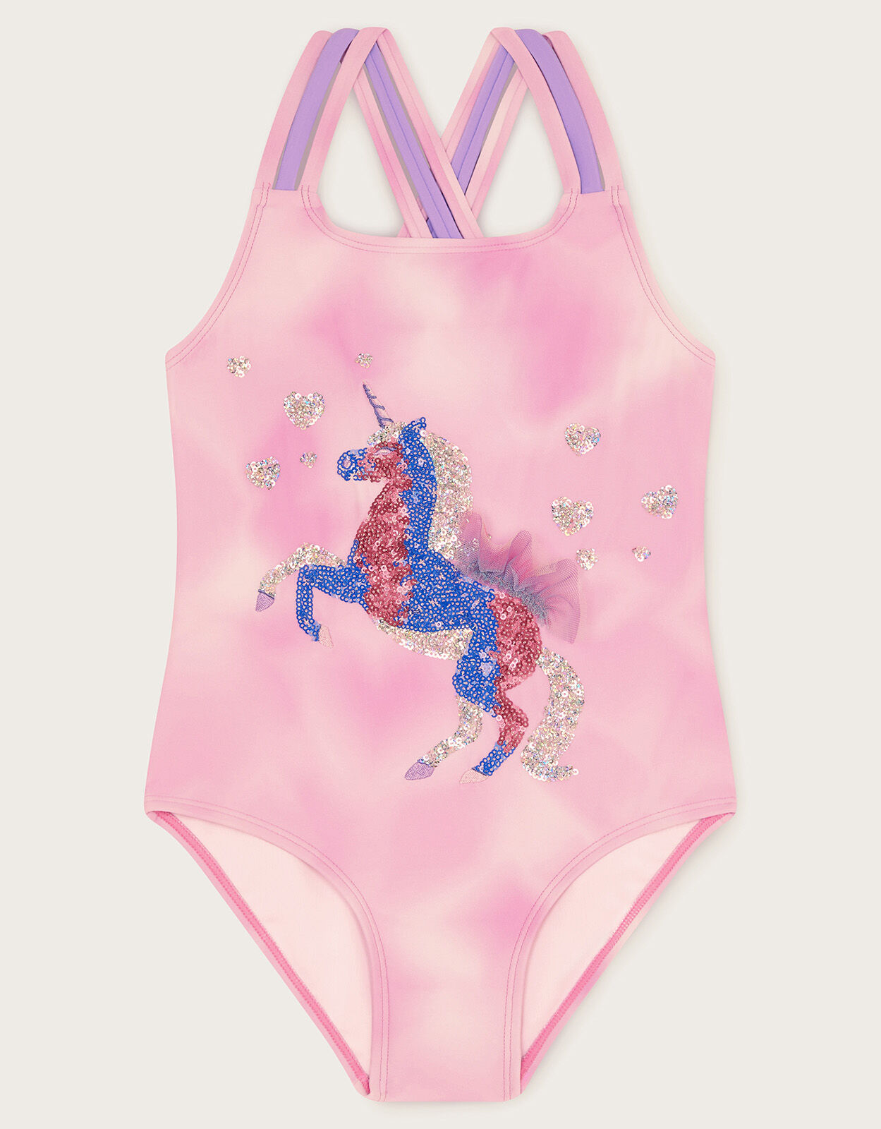 Embellished Unicorn Swimsuit Pink
