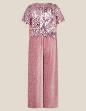 Eira Sequin Velvet Jumpsuit, Pink (PINK), large