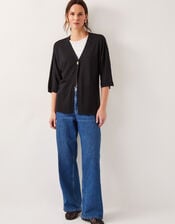 Beth Single Button Cardigan, Black (BLACK), large