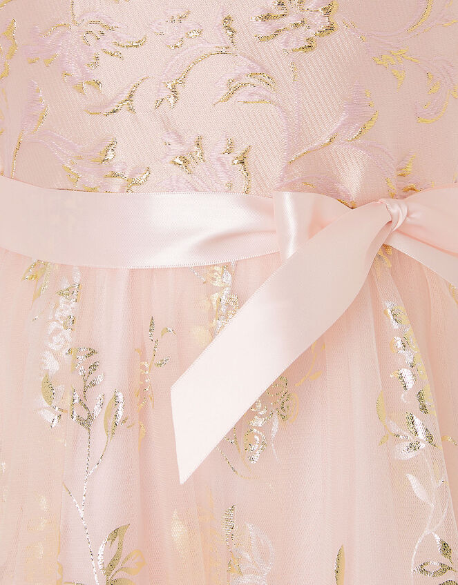 Foil Print Jacquard Maxi Dress , Pink (PINK), large
